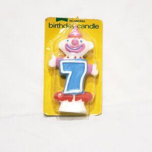 Clown Numeral Birthday Candle 7 McCormick & Co. 1974 Old New Stock 4" Party